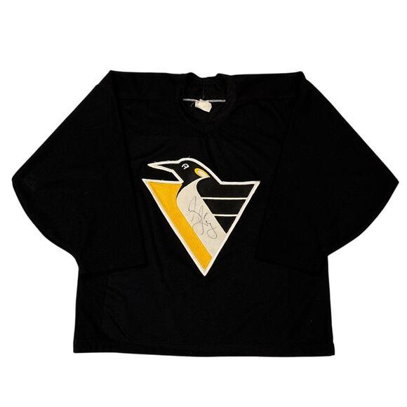 Vtg Pittsburg Penguins Autographed Jersey Shirt Mens Small Black *READ - Picture 1 of 8